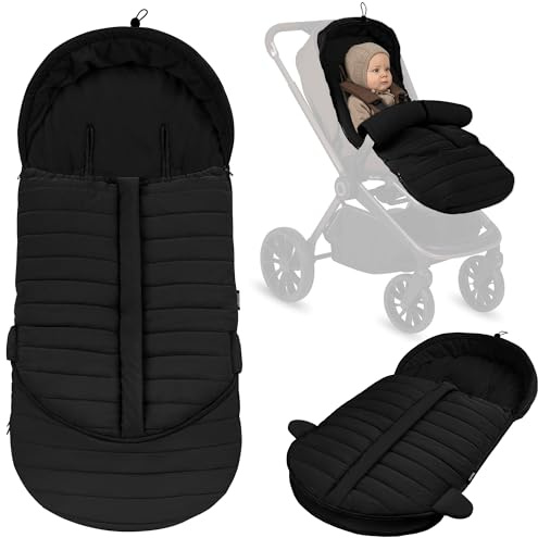 Lionelo Oli saco invierno cochecito universal 2 en 1 para capazo y silla de paseo, saco térmico bebé impermeable, compatible con arnés de 5 puntos, protección térmica para frío intenso