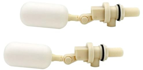Kichvoe Valvole a Galleggiante per Abbeveratoi Bestiame 2 Pezzi, Valvola Automatica Livello Acqua in Plastica Resistente, Accessorio per Ciotola Abbeveraggio Maiali Bovini Ovini Uso