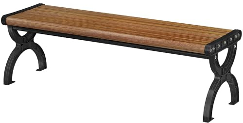 Outsunny Banc de Jardin Banc extérieur 2 Places 124 x 39 x 39 cm Effet Bois