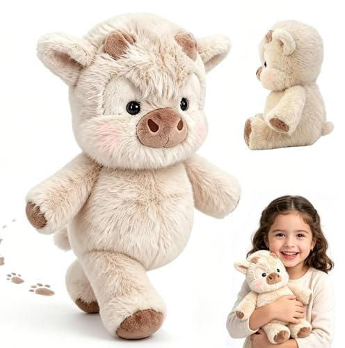 COLEESON 45cm Peluche Qui Court, Doudou Vache Qui Court Kawaii