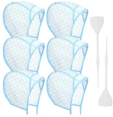 TMEOPR Kit de mechas 6 unidades, gorro desechable para cabello equipado con 2 ganchos de plástico, herramientas de coloración, ideal para tinte casero y salón de peluquería