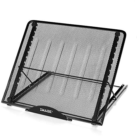 iMage Supporto Notebook, Supporto per PC Portatile Ventilato e Regolabile, Laptop Stand Alluminio con Design Ergonomico e Stabile per iPad, MacBook Air, MacBook Pro e Scatola Luminosa a LED A3