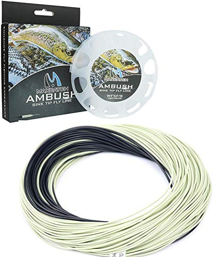 Maximumcatch Sinken-Spitze Fliegenschnur für Fliegenfischen, 3ips, 4/5/6/7/8 F/S (Grün/Schwarz, WF-7F/S)