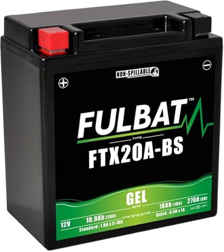 Fulbat - Batterie Fulbat GEL SLA FTX20-BS GEL 12V 18AH 270 AMPS 175x87x155 + Gauche