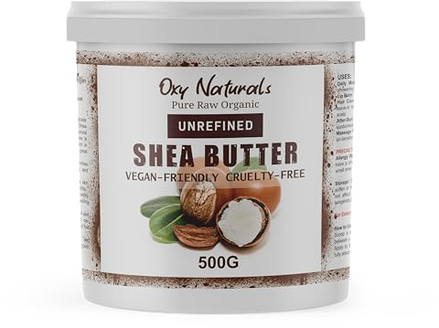 0A3 100% Pure Unrefined Shea Butter | Raw African Natural Body Butter for Skin, Face & Hair | Rich in Vitamins & Fatty Acids | Deep Moisturising Balm for Dry Skin, Eczema & Cracked Skin Relief 500g