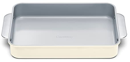 Caraway Non-Stick Ceramic 9”x13” Rectangle Pan - Naturally Slick Ceramic Coating - Non-Toxic, PTFE & PFOA Free - Perfect for Brownies, Lasagnas, and More - Cream