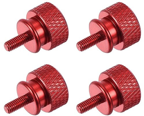 QUARKZMAN M3x7mm Tornillo de Pulgar x 4uds Moleteado para Pantalla Industria y Electrodomésticos Industria, [Vino Rojo]