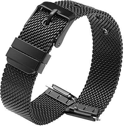SMYAOSI rostfritt stål nät klockarmband för män och kvinnor, mesh klockarmband med snabbkoppling för 10 mm 12 mm 14 mm 16 mm 18 mm 20 mm 22 mm smartklocka