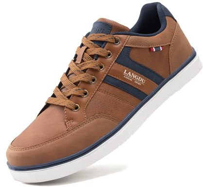 LANGDU Sneakers Herr Casual skor Vandringsskor Lättviktig Andningsbar Sneaker Matt 41-46EU | Bekväm, andas, lätt, halkfri sula, avslappnad stil