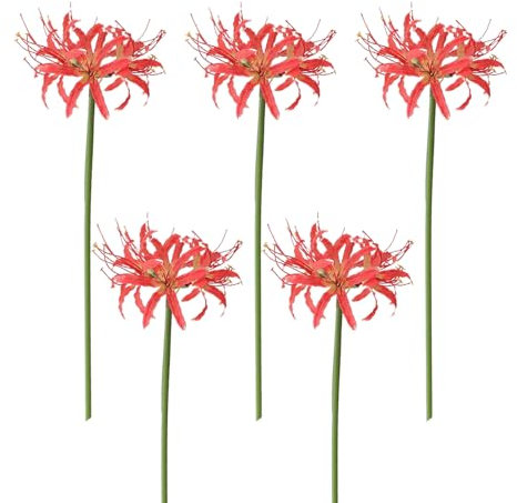 Tomotato Fleurs de Lys Araignée Artificielles Lycoris Radiata, Bouquet de Fleurs en Soie, Décor pour Vase, Décoration de Jardin de Maison (B)