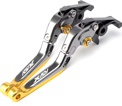 ZESIDIMO Per XADV750 X-ADV 750 2017-2023 X ADV Accessori Moto Leve Freno e Frizione Pieghevoli Estensibili Regolabili (Titanio-oro)