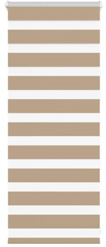 vidaXL Zebrarollo Sandbraun 60x100 cm Stoffbreite 55,9 cm Polyester, Zebra-Rollo, Doppelrollo, Zebra-Jalousie für Fenster, Doppelrollo, Zebra-Rollo