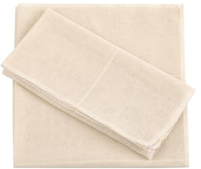4 Pack Muslin Cloths for Cooking - 50x50 cm - Reusable & Washable - Unbleached Pure Cotton Cloth for Cheese Cloths for Straining - Cheesecloth for Straining - Cooking, Baking, Nut Milk, Butter