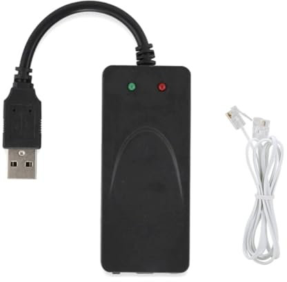 Reinscer Módem de fax, USB2.0 56K, controlador de módem externo, enchufe y módem USB, estándar y extendido según manual de usuario (puerto dual)