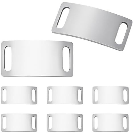 UNICRAFTALE 10pcs Médaille Personnalisé pour Chien et Chat Médaille D'Identification Acier Inoxydable Étiquette Vierge Rectangulaire Gravée Laser Silencieusement pour Chats et Chiens 40x20mm