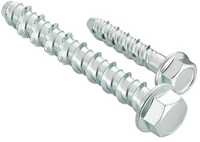 30 PiezasTornillos para Hormigón M6 x 75 mm, Juego de Tornillos de Cabeza Hexagonal sin Tacos, Tornillos Galvanizados con Arandela para Mampostería Industrial y Arquitectura de Hormigón