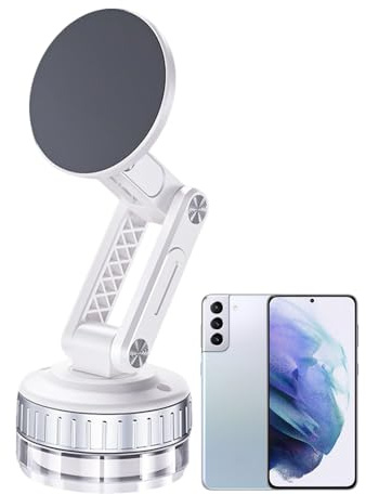 Rrlihjgu Imán para Teléfono en Coche,Soporte para Celular Giratorio 360° - Soporte Plegable para Teléfono de Salpicadero con Ventosa para Conducción Viajes por Carretera Camión y Autocaravana