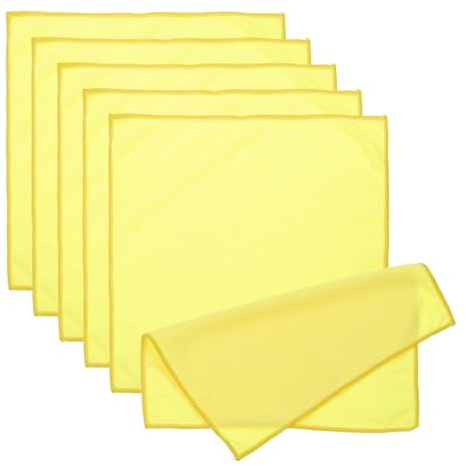 PATIKIL Paño para Limpiar Gafas 11.81 x 11.81, 6 Pcs Paños Limpiadores De Microfibra para Lentes De Cámara Gafas Pantallas De Teléfonos Dispositivos Inteligentes, Amarillo