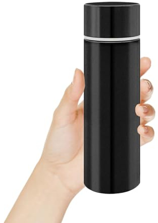 ZhouWei Mini termosflaska, drickvattenflaska i rostfritt stål 150 ml liten vattenflaska bärbar drickflaska i rostfritt stål vakuumisolerad, för hem utomhus resor (svart)