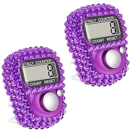 Lot de 2 compteurs de doigts électroniques, compteurs à clic, pratique, portable, affichage numérique, mini compteur de tours réinitialisable pour accessoires de golf, compteurs de tours d'athlétisme