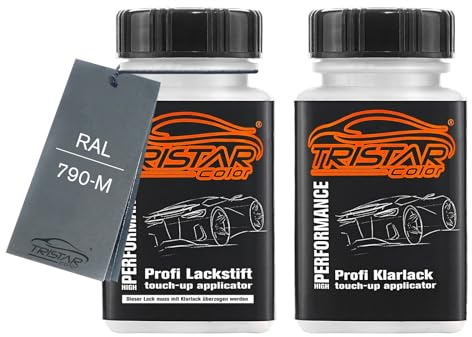 TRISTARcolor RAL 790-M Dark Grey Metallic Lackstift inkl. Klarlack matt je 50 ml