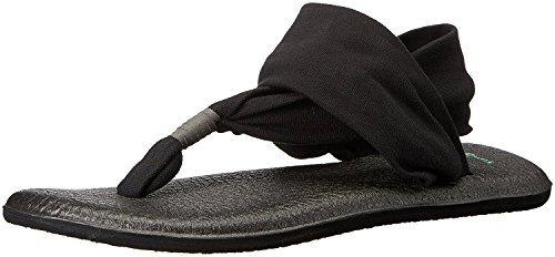 Sanuk Women's Yoga Sling 2 Flip Flop (36 M EU / 5 B(M) US, Black)