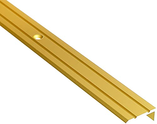 DQ-PP Vinkelprofil | profilmått – 25 mm x 10 mm borrade inklusive skruvar | guld | 100 cm | aluminium | 1 m | svängstång | avslutningsprofil | trappkant