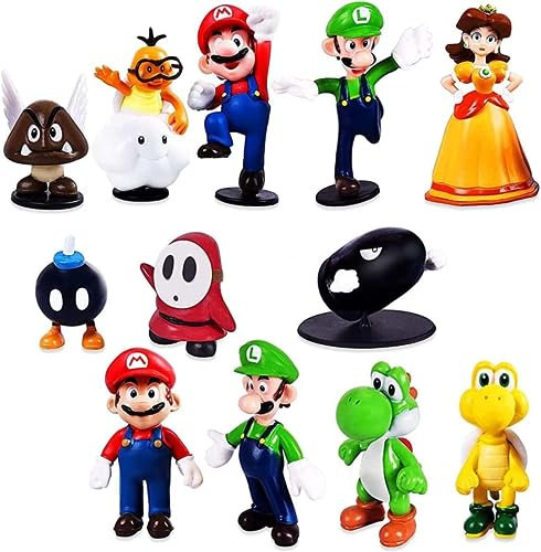 12 Stück Tortendeko,Geburtstag Deko,Super Tortendeko,Cartoon Kindergeburtstag, Super Figuren, Tortenfiguren,Cupcake Deko,Geeignet für Babyparty,Kinder Geburtstag Party Torte Deko Supplies