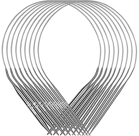 Coopay Rundstricknadeln 40 cm Edelstahl Stricknadeln Rundstricknadel Set, 9 Stück Rundstricknadel Set mit Lasergröße, 2,5-10 mm Metall Rundstricknadeln für Socken, Kinder Pullover Kragen und Ärmel