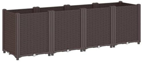 vidaXL Odlingslåda brun 160x40x53 cm PP, hög odlingslåda, odlingskruka, blomkrukor, höga odlingslådor, odlingskrukor, blomkruka, utomhuskruka