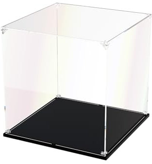 DOFOPO Kleine Vitrine Transparente Schaukasten Acryl Staubdichte Glasvitrine Klein Selbstmontierbare Acrylic Display Case Box 15*15*15cm