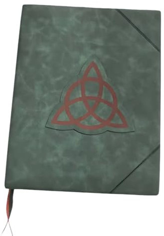 Rfeeuubft Buch der Schatten, Grüner Einband, Gebundenes Tagebuch, und Liniert, 350 Seiten, Zauberaufzeichnungen, Zauberbuch, Notizen, Retro-Geschenk