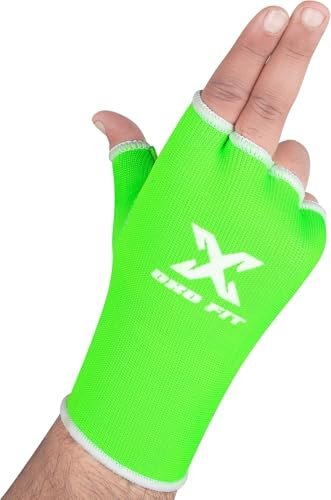 Fasce Sottoguanti Boxe con Gel – Guanti Interni Elastici Imbottiti, Supporto Polso Lungo con Chiusura a Strappo, Protettori da Pugno per MMA, Muay Thai, Kickboxing e Sacco da Boxe (Verde, Medium)
