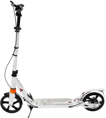 Monopattino pieghevole per adulti, 93/100/107 cm, regolabile in altezza, ruote da 200 mm, con freni a disco, portata 100 kg