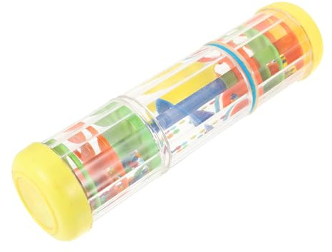 GALPADA Bâton de Pluie Musical Éducatif Jaune Éveil Sensoriel avec Sons de Pluie Instrument Percussion pour Développement Créatif et Coordination des Tout-Petits