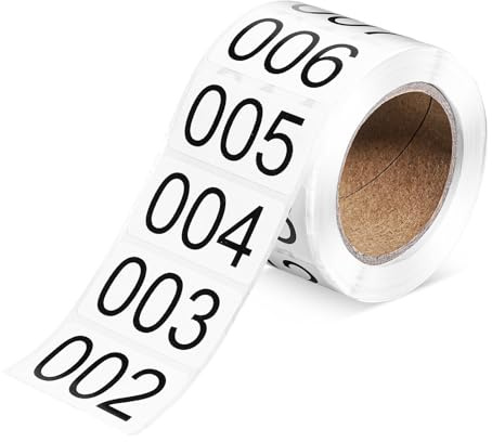 Consecutively Numbered Labels 1.6x0.79 Inch Self-Adhesive Inventory Numbered Stickers Moving Box Numbering Label for Organization Storage Classification Supplies (001-500)