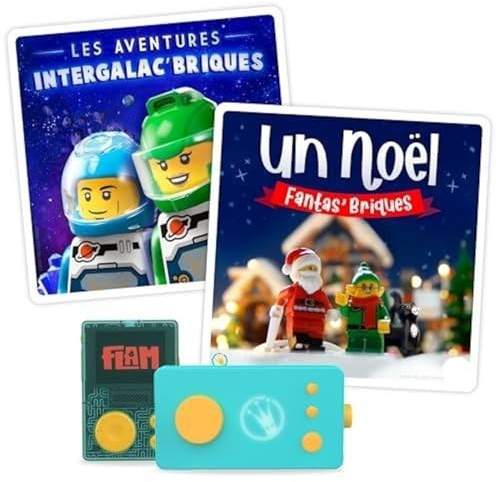 Lunii - Pack de 2 Libros de Audio interactivos para niños a Partir de 5 años - Lego: Navidad de ladrillo, Aventuras Intergalac'Ladrillos - 2h30 de Escucha - Caja de Historias Lunii