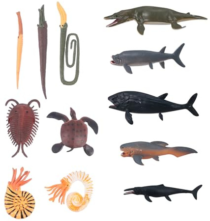 MUSISALY Juego de 12 Figuras de Animales Marinos Prehistóricos Modelo Realista de Plástico Duradero Juguetes Educativos para Decoración Temática de Animales Marinos Set Interactivo de