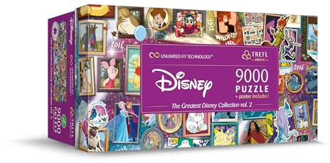 Trefl Prime - Puzzle UFT: The Greatest Disney Collection vol.2-9.000 pezzi, personaggi Disney, puzzle di grandi dimensioni, cartone di elevato spessore, per adulti e ragazzi dai 15 anni in su