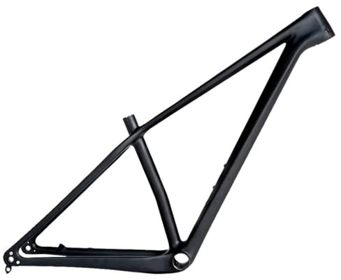 HIMALO Carbon Fibre Hardtail MTB Frame 27.5/29er XC Mountain Bike Frame 15/17/19'' Disc Brake Thru Axle 12x142mm Internal Routing(17'' Matte Black)