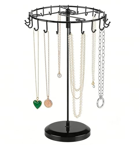 Portagioie girevole, portacollane, portagioie ad albero, con 23 ganci, per collane, bracciali, anelli, orecchini, conservazione ed esposizione