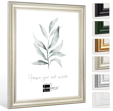 Bildershop-24 Bilderrahmen Vintage Retro Barockrahmen Athen 42x59,4cm (DIN A2) Silber Antik