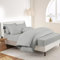 RUIKASI Bedding Sets King Size Bed - 4 Piece Bedding Set Kingsize Bed, Deep Pocket Fitted Sheet and Duvet Cover with Pillow cases, Soft Microfiber Duvet Set with Zipper, Light Grey