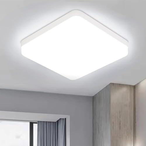 Eyesgood Led Ceiling Light 36W Bathroom Lights Ceiling Square 6500K Daylight Modern White 3240LM Bright IP44 Waterproof Flush Mounted Lighting Fixture for Bedroom Living Room Kitchen Ultra Thin