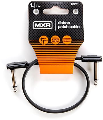 Jim Dunlop, 1/4-Inch Right Angle MXR Ribbon Patch Cable 1 ft|0.3 m (DCPR1)