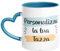 Woopers Tasse Mug avec Poignée en Forme de Cœur Bleu Clair Personnalisée avec 1 ou 2 Photos et Textes - Idée Cadeau pour la Fête des Pères.