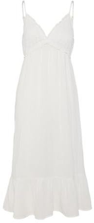 PIECES Strap Dress Pclatina Robe à Bretelles BC, Cloud Dancer, M Femmes