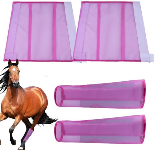 Fliegengamaschen für, 4er-Set,Gamaschen für, 4er-Set | Wiederverwendbare Leggins - Pferdegamaschen, Fliegengamaschen für, atmungsaktives Design reduziert die Ermüdung der Be