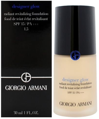 Designer Glow Radiant Revitalizing Foundation SPF 15 PA Plus - 1.5 by Giorgio Armani for Women - 1 oz Foundation