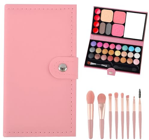 AYNKH Schminksets für Mädchen, 33 Farben Kinderschminkspielzeug, ungiftige waschbare Kinderkosmetik mit 8 Pinseln, Halloween Weihnachten Geburtstag Erntedankfest Geschenke für 3+ Jahre alte Mädchen